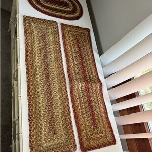 Homespice Decor Handwoven Multicolor Table Runners Set 8x28” & 15x10”